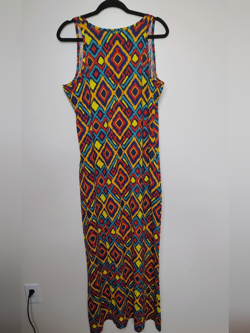 Masseys XL Colorful Ikat Print Tank Maxi Dress | Stretch Casual Summer - Picture 7 of 7